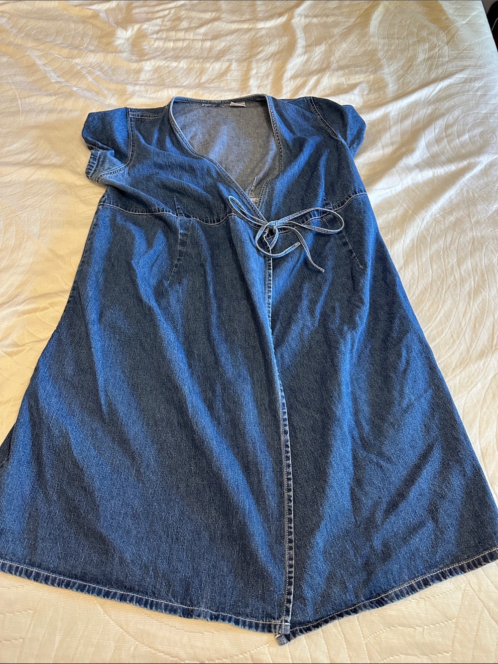Denim Tie-Front Women’s Top - Blue
